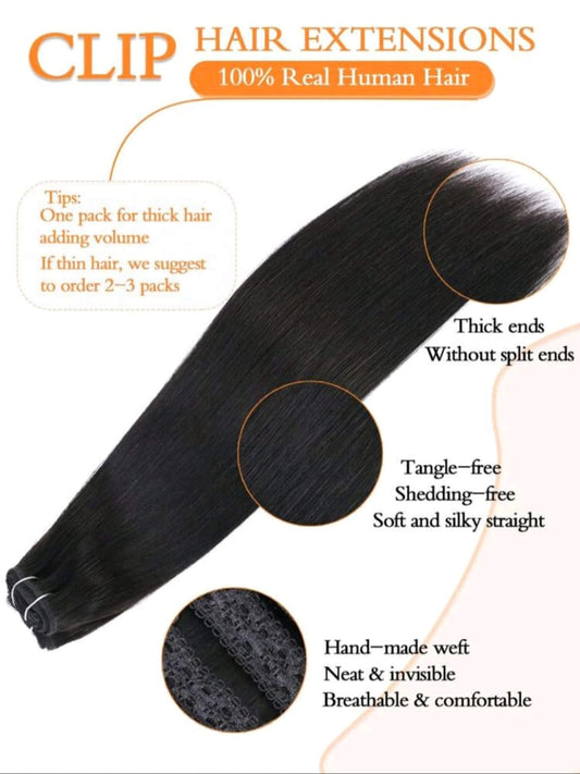 7pcs Clip-in Straight Extensions