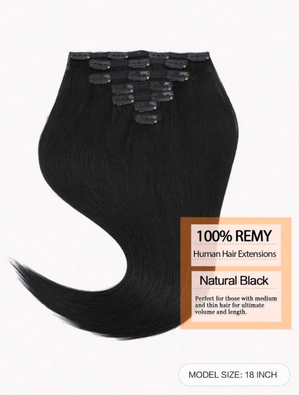 7pcs Clip-in Straight Extensions