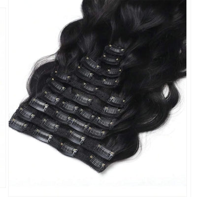 10pcs Natural Wave Clip-in Extensions
